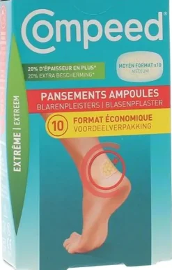 Pansements ampoules format moyen Extrême Compeed - boîte de 10 pansements