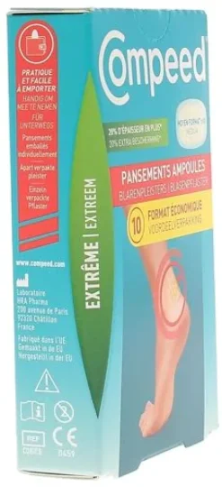 Pansements ampoules format moyen Extrême Compeed - boîte de 10 pansements