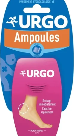 Pansements ampoules talon moyen format Urgo - 5 pansements hydrocolloïdes