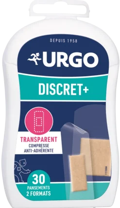 Pansements discret+ transparents Urgo - boîte de 30 pansements