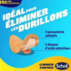 Pansements traitement Durillons Scholl - 4 emplâtres ultra-doux