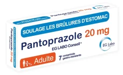 Pantoprazole 20mg EG Labo Conseil - boîte de 7 comprimés gastro-résistants