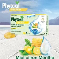Pastille gorge irritée Phytoxil arôme miel citron menthe –16 pastilles