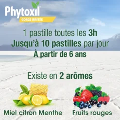 Pastille gorge irritée Phytoxil arôme miel citron menthe –16 pastilles