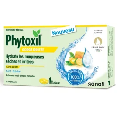 Pastille gorge irritée Phytoxil arôme miel citron menthe –16 pastilles