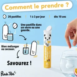 Pastilles hydratation et énergie goût citron passion Panda Tea - 20 pastilles effervescentes