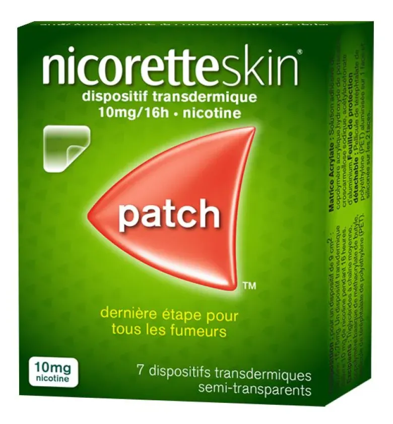 Patch Nicorette Skin 10 mg/16 h – dispositif transdermique, 7 patchs