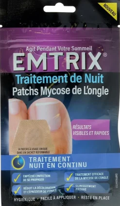 Patch nuit Traitement Emtrix mycose de l’ongle – sachet de 14 patchs