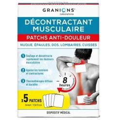 Patchs anti-douleur thermothérapie décontractant musculaire Granions - boite de 5 patchs