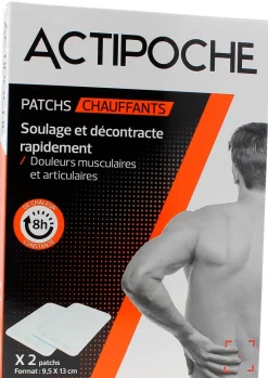 Patchs chauffants chaud Actipoche - boîte de 2 patchs 9,5 x 13 cm