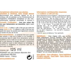 Pediakid 22 vitamines et oligo-éléments goût orange abricot - flacon de 125 ml