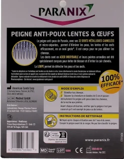 Peigne anti-poux lentes et oeufs Paranix - 1 peigne