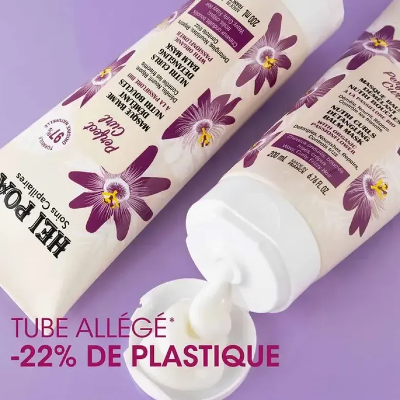 Perfect Curl masque baume démêlant nutri boucles Hei Poa - tube de 200ml