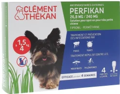 Perfikan 26,8 mg/240 mg pour très petits chiens Clément-Thékan - 4 pipettes de 0,44 ml