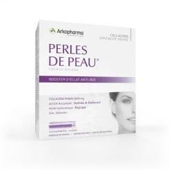 Perles de peau Booster d'éclat anti-âge Arkopharma - boîte de 10 flaconnettes