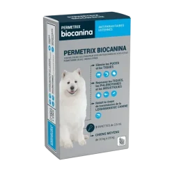 Permetrix solution pour spot-on chien moyen Biocanina - boite de 3 pipettes de 0,4ml