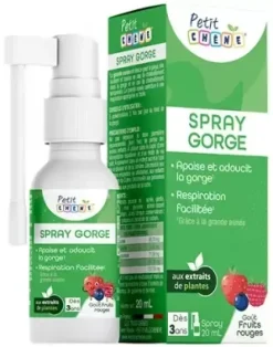 Petit Chêne Spray gorge goût fruits rouges Les 3 Chênes - spray de 20ml
