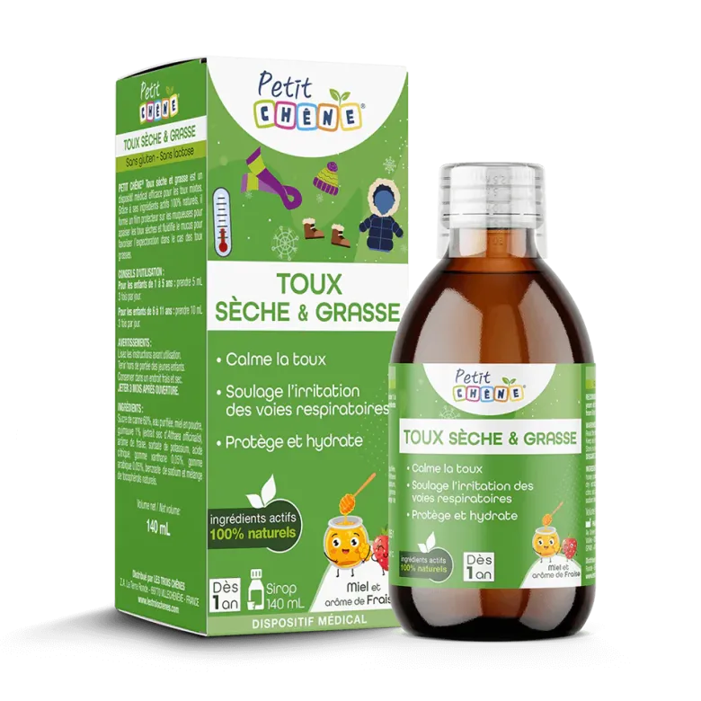 Petit Chêne Toux sèche & grasse Les 3 Chênes - flacon de 140ml