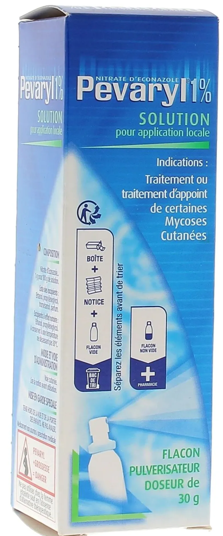 Pevaryl 1% solution pour application locale - flacon pulvérisateur doseur de 30g