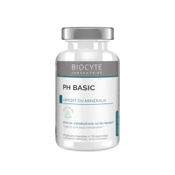pH basic sels minéraux alcalins Biocyte - pot de 90 gélules micro-encapsulés