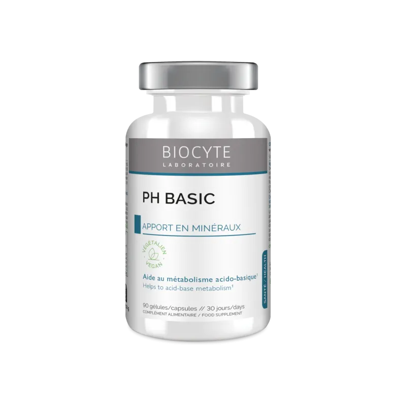 pH basic sels minéraux alcalins Biocyte - pot de 90 gélules micro-encapsulés