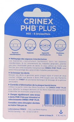 PHB Plus MIX Brossettes interproximales Crinex - lot de 6 brossettes