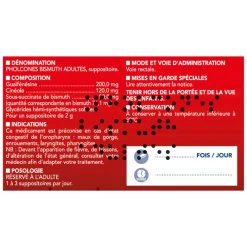 Pholcones Bismuth Dès 15 ans, Adultes – 8 suppositoires