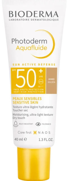 Photoderm Aquafluide teinte dorée SPF50+ Bioderma - tube de 40 ml