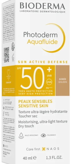 Photoderm Aquafluide teinte dorée SPF50+ Bioderma - tube de 40 ml
