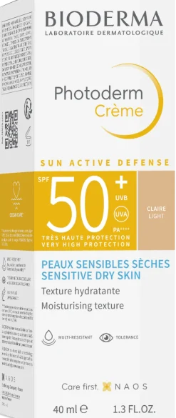 Photoderm Crème teinte claire SPF50+ Bioderma - tube de 40 ml