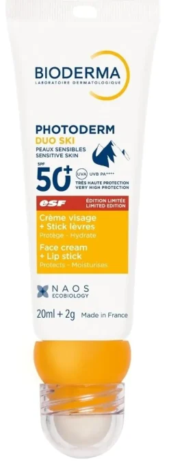 Photoderm duo ski Crème solaire visage et stick à lèvres Bioderma - stick de 20ml + 2g