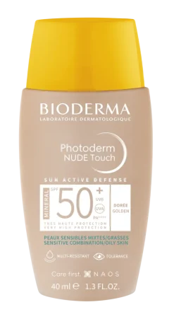 Photoderm Nude Touch SPF50+ teinte dorée Bioderma - flacon de 40 ml