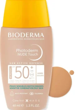 Photoderm Nude Touch SPF50+ teinte dorée Bioderma - flacon de 40 ml