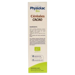Physiolac Céréales bio cacao dès 6 mois Gilbert - boite de 200 g