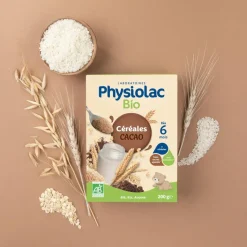 Physiolac Céréales bio cacao dès 6 mois Gilbert - boite de 200 g