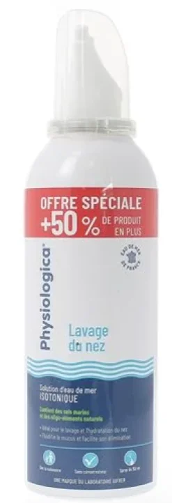 Physiologica lavage du nez solution d'eau de mer isotonique spray Gifrer - spray de 150ml