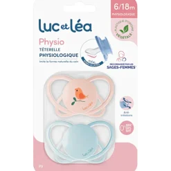 Physio téterelle physiologique 6/18 mois Luc et Léa - lot de 2 sucettes