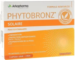 Phytobronz solaire peau rayonnante Arkopharma - boite de 30 capsules