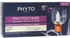 Phytocane traitement anti-chute femme chute progressive Phyto - 12 fioles de 3 ml