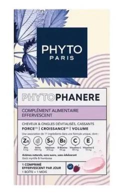 Phytophanère Force, croissance, volume Cheveux et ongles Phyto - boite de 30 comprimés effervescents