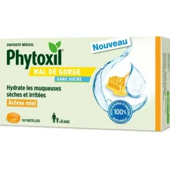 Phytoxil pastilles mal de gorge sans sucre miel Sanofi - boîte de 16 pastilles