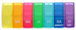 Pilulier 7 cases Box7 multicolore avec séparateur Anabox - un pilulier