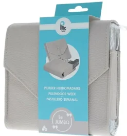 Pilulier hebdomadaire Jumbo simili cuir Plic - un pilulier