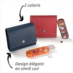 Pilulier semaine grande taille modulaire Pilbox - 1 pilulier marine