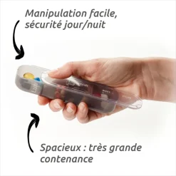 Pilulier semaine grande taille modulaire Pilbox - 1 pilulier marine