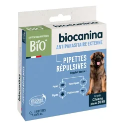 Pipettes répulsives pour chien de plus de 30kg Biocanina - boite de 3 pipettes de 5ml