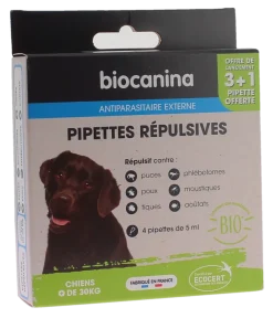 Pipettes répulsives pour chien de plus de 30kg Biocanina - boite de 3 pipettes de 5ml