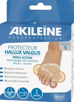 Podoprotection Protecteur Hallux Valgus triple action taille S Akileïne - boîte de 2 unités