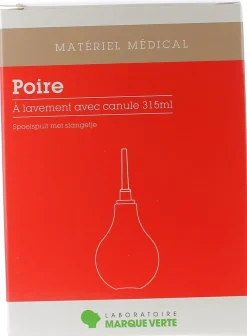 Poire à lavement avec canule Marque Verte - poire de 315 ml