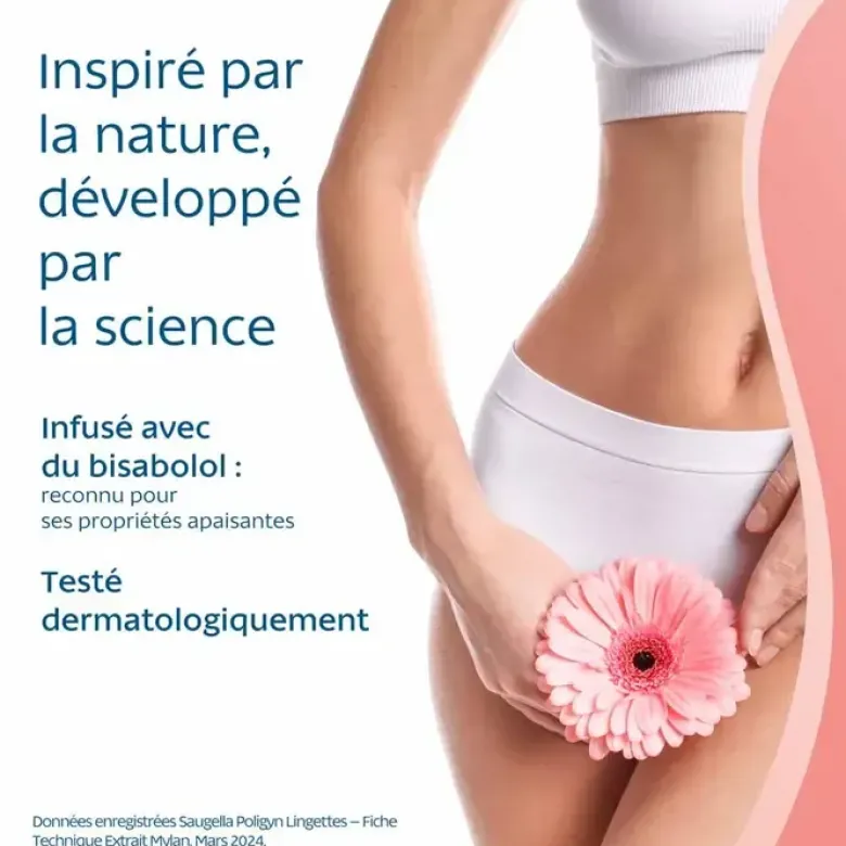 Poligyn lingettes intimes Saugella - boite de 10 lingettes individuelles